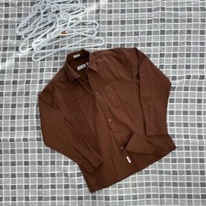 Lacoste Brown Casual Button Down Shirt